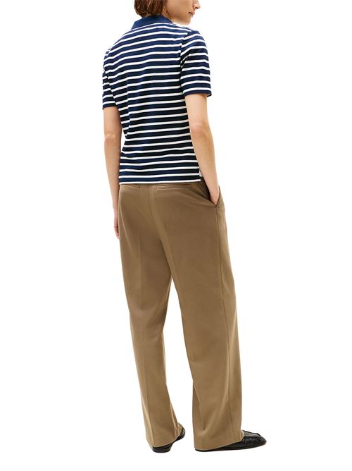 Polo donna blu/bianco in cotone Tommy Hilfiger | WW0WW432250X4